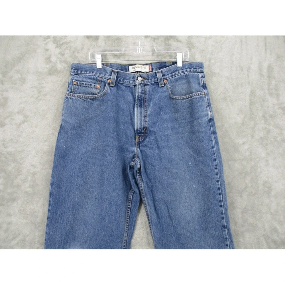 Levis 550 Jeans Mens Size 38 Dark Wash Relaxed Y2K Workwear 90s Baggy Loose Blue